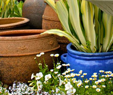 old stone pots